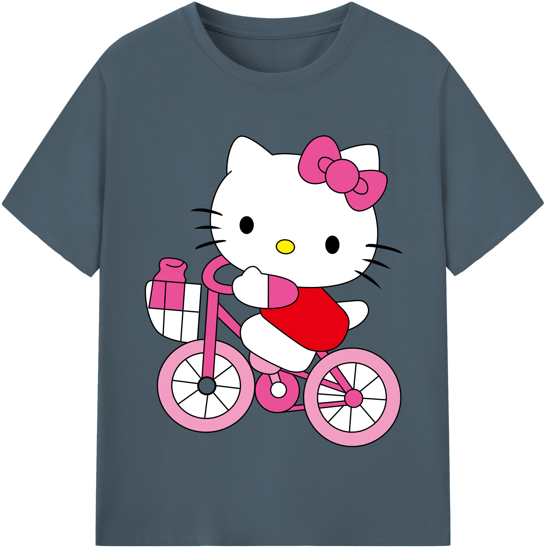 （画像用） Hello Kitty ハローキティ 綿100％半袖Tシャツ（フロントプリント）